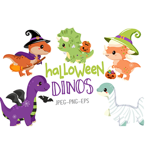 Kit Digital Halloween Dinossauros Baby