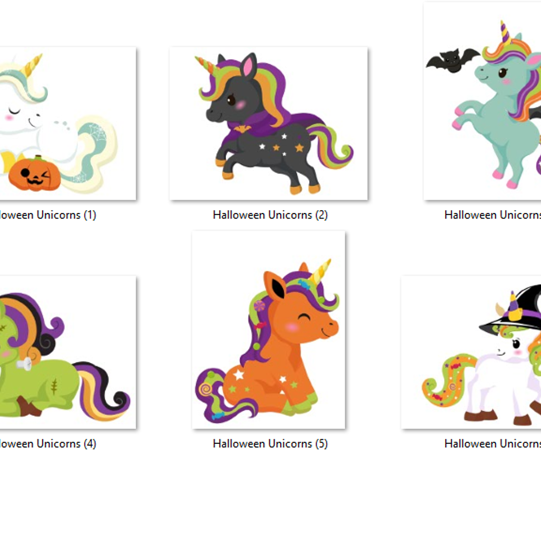 Kit Digital Halloween Unicórnios  2