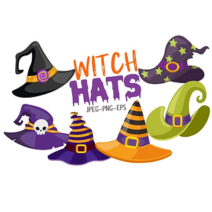 Kit Digital Chapéus de bruxa de Halloween