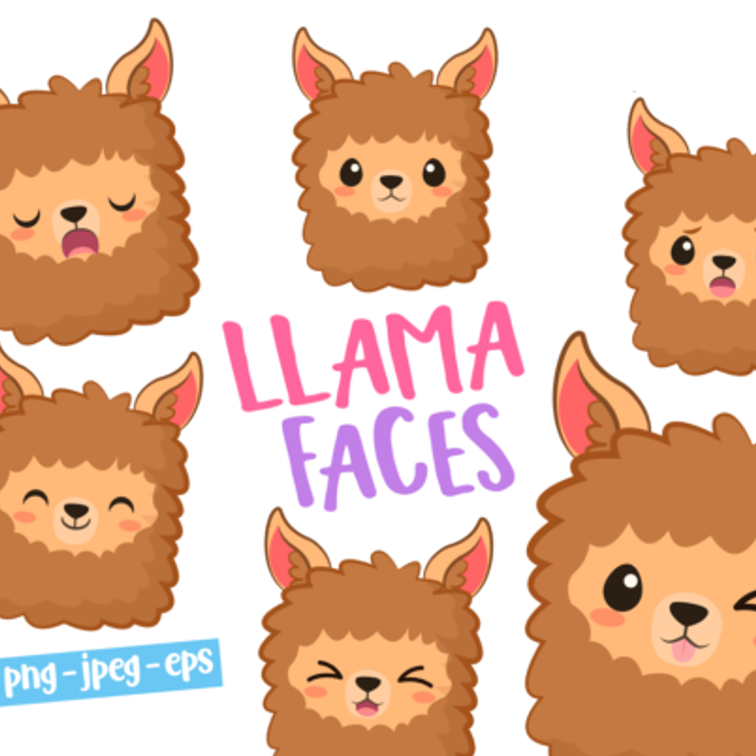 Kit Digital Rostos de Lhamas  1