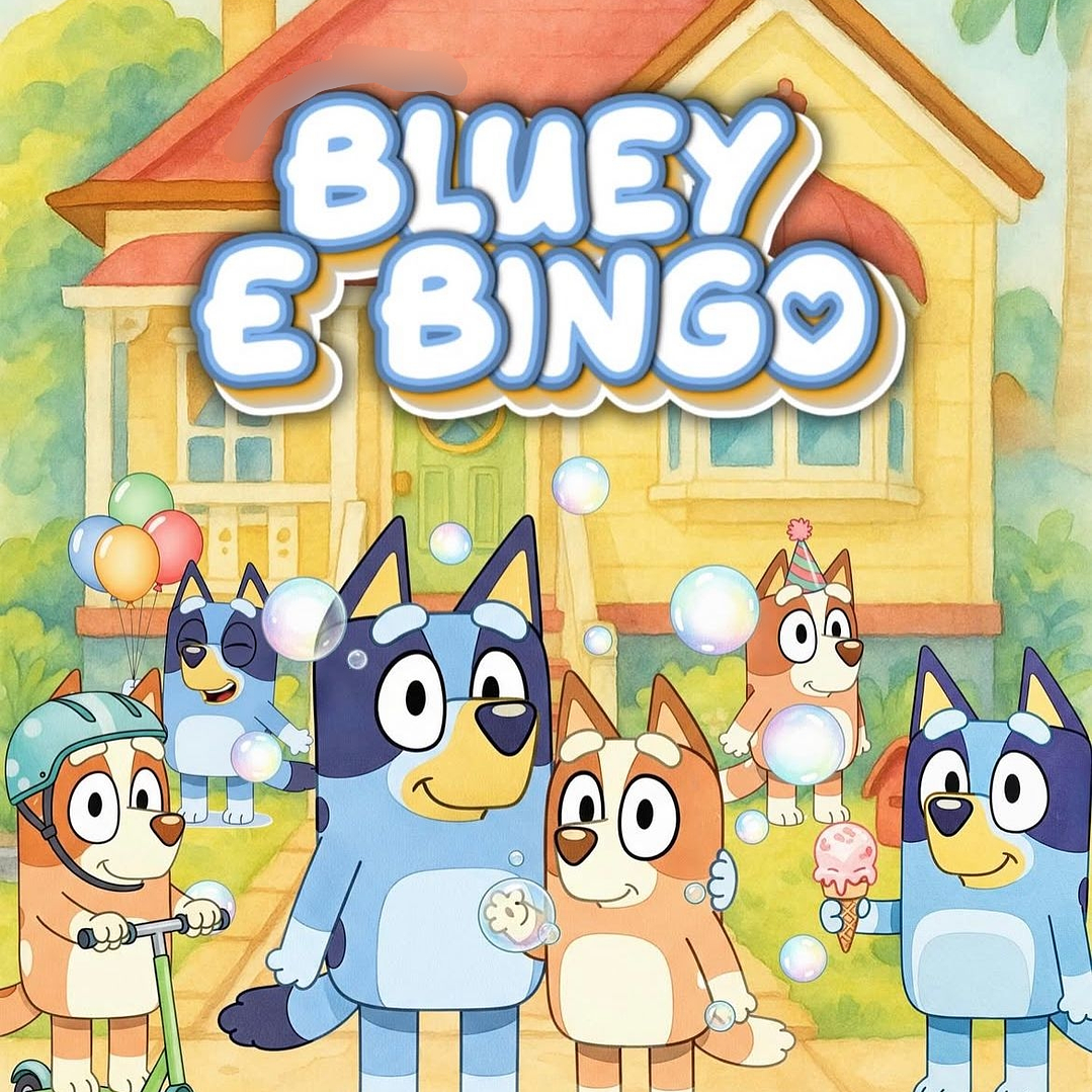 Kit Digital Bluey e Bingo Aquarela - MK 1