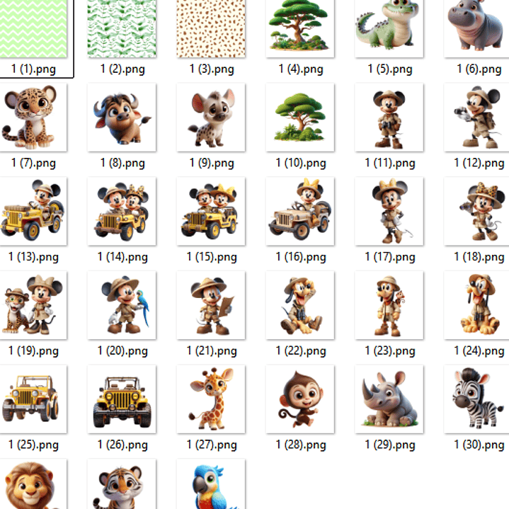 Kit Digital Mickey no Safari - MK  2