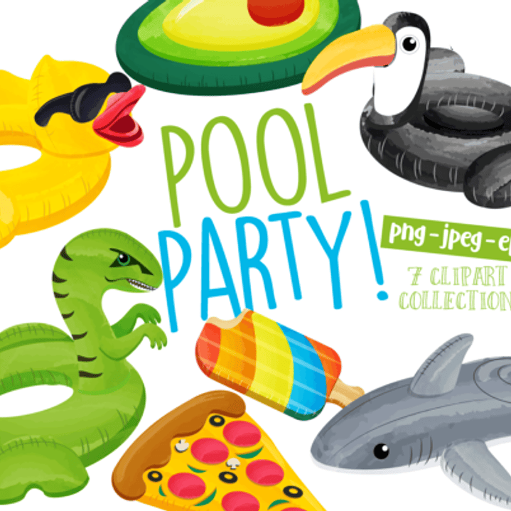 Kit Digital Festa na Piscina Boias Animais  1