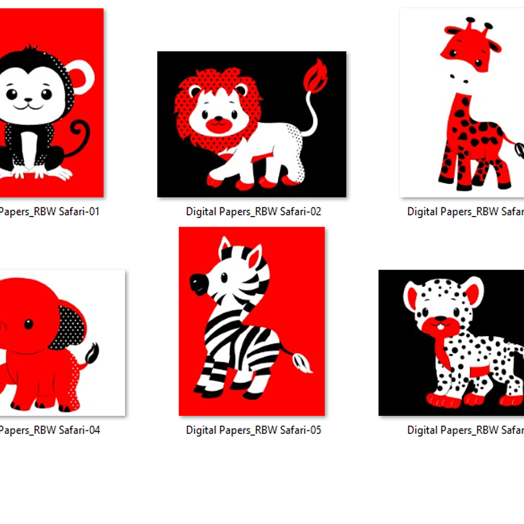 Kit Digital  Alto Contraste Sensorial – Animais de Safari 2