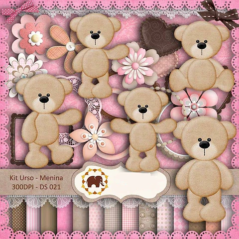 Kit Digital Ursinhos Menina 