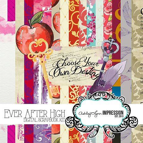 Kit Digital Papéis Ever After Hight 