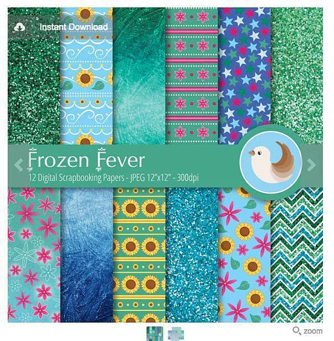 Kit Digital Papéis Frozen 