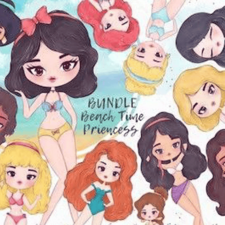 Kit Digital Princesas Praiana  1