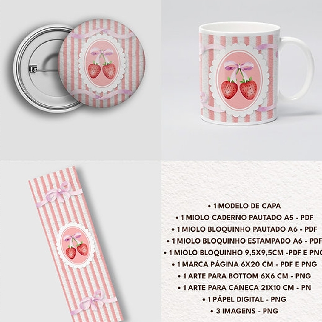 Arquivo Combo Morangos Aquarela - Mascute  4