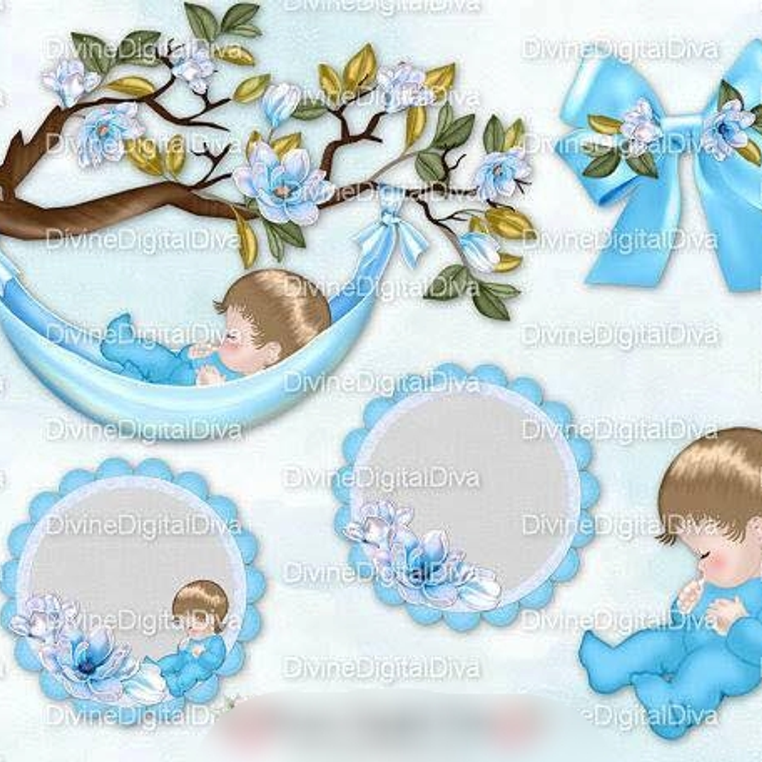 Kit Digital Freebie Bebê Azul  1