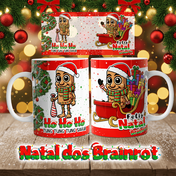 Arquivo Canecas Natal dos Brainrot - Caneca Criativa  6