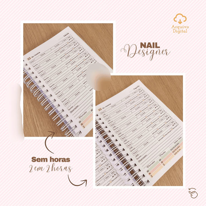 Arquivo Agendamentos Nail Designer 2026 8 Cores - Sara  1