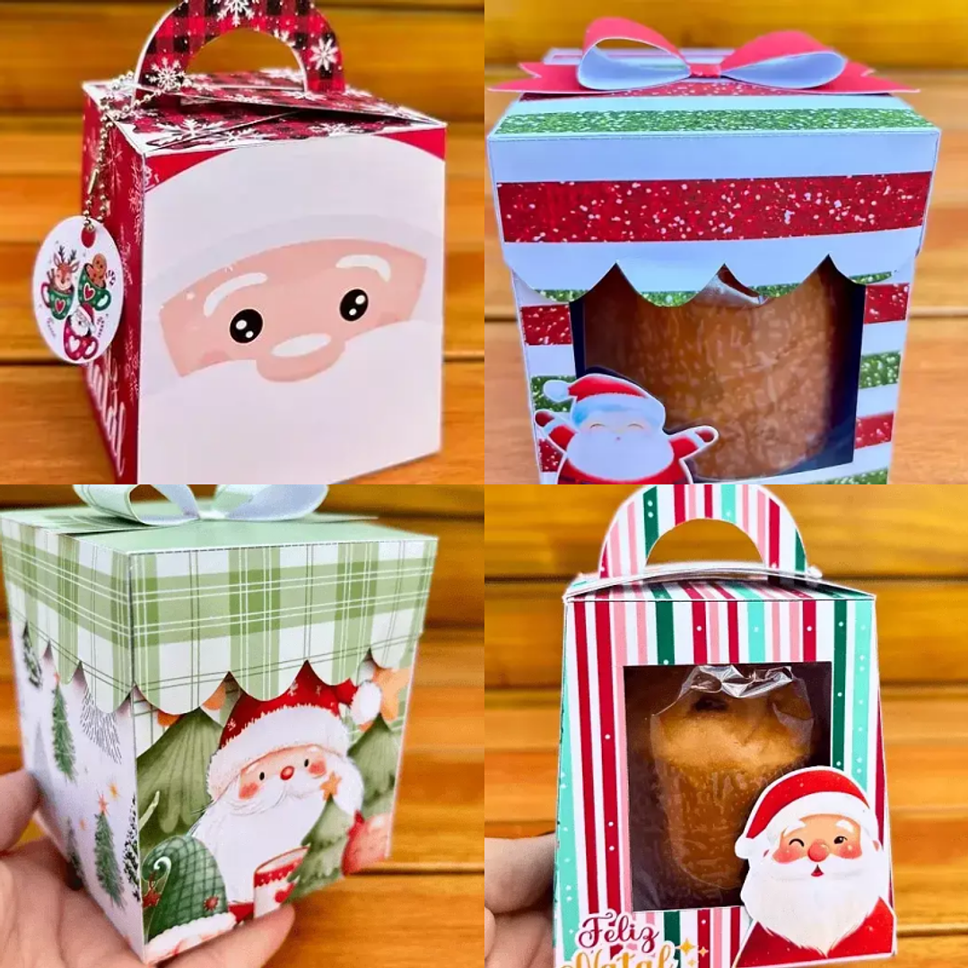 Arquivo Caixa Mini Panetone 4 Modelos - Arquivos Gritti  1