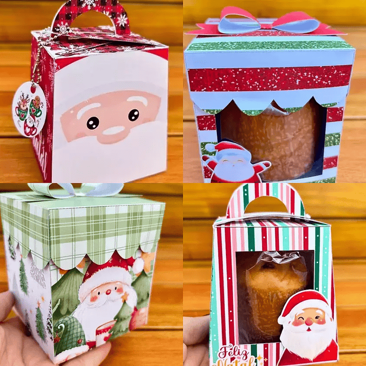 Arquivo Caixa Mini Panetone 4 Modelos - Arquivos Gritti  1
