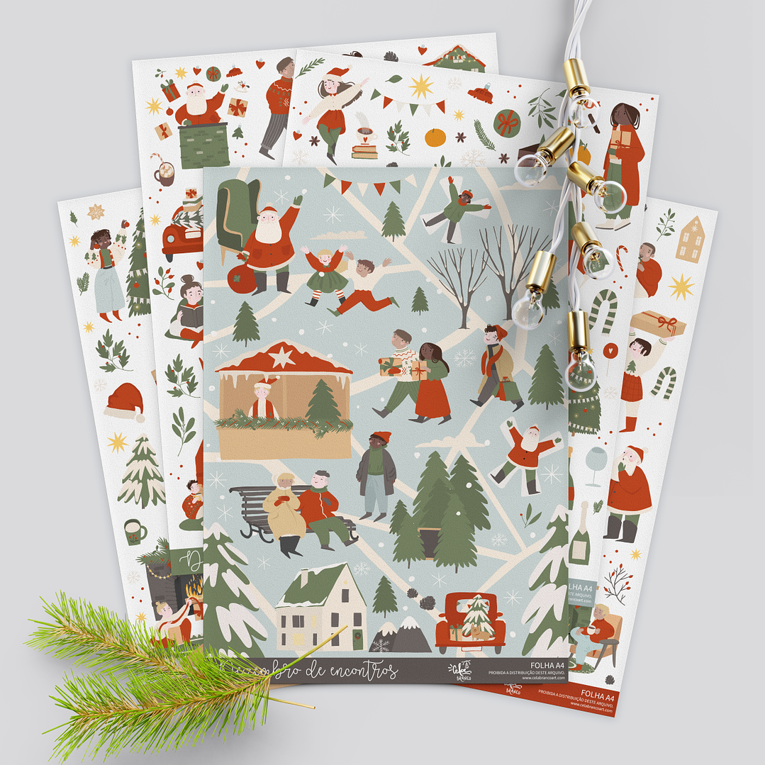 Kit Digital Scrapbook Dezembro de Encontros - CELA BRANCO 3