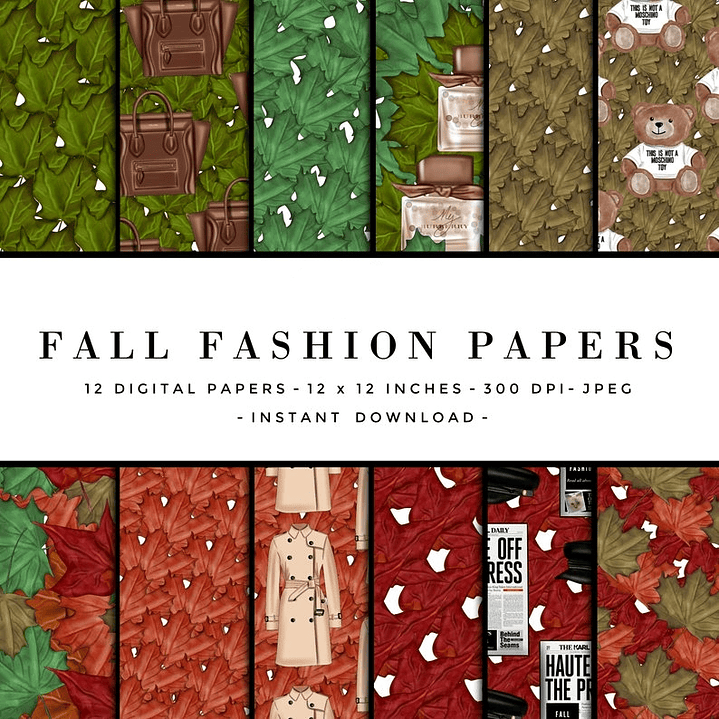 Kit Digital Papéis Moda Outono   1