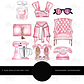 Kit Digital Conjunto Rosa Feminino  - Thumbnail 1