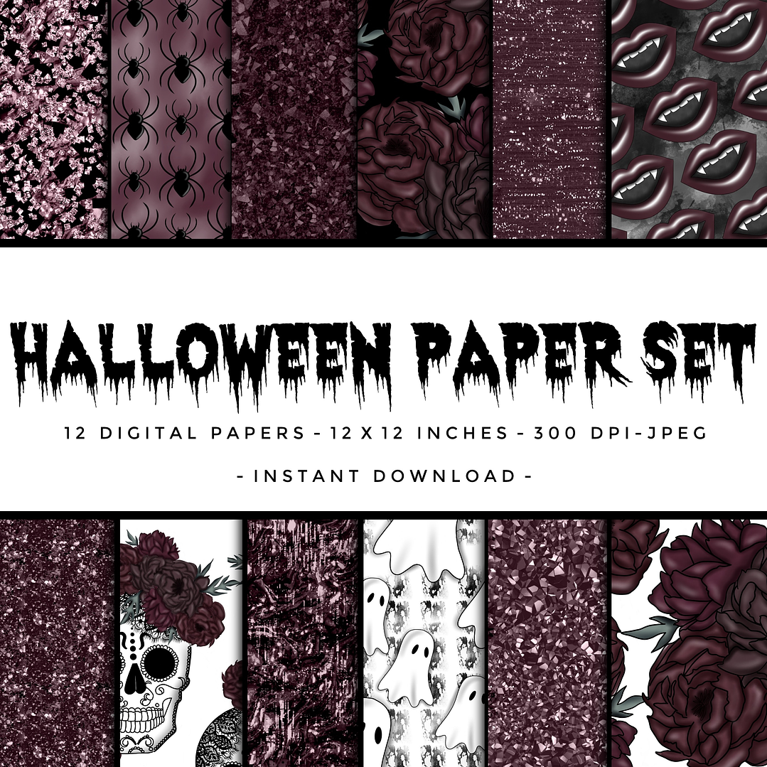 Kit Digital Halloween Papéis  1