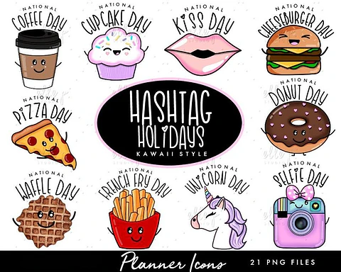 Kit Digital Feriados Estilo Kawaii 