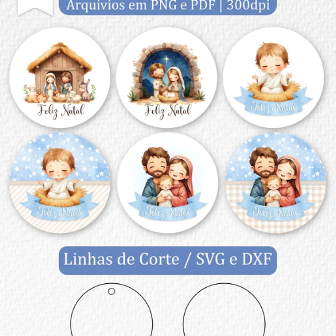 Arquivo Natal Tag Cristão Quadrada 6cm - Balloon  2