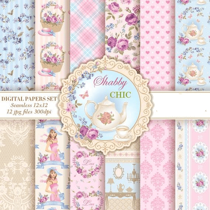 Kit Digital Papéis Festa de Chá  1