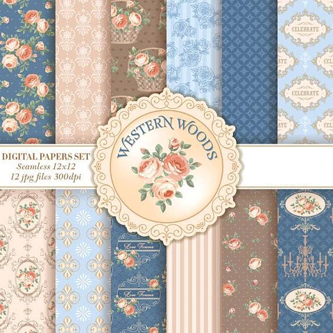 Kit Digital Papéis Bosques Ocidentais
