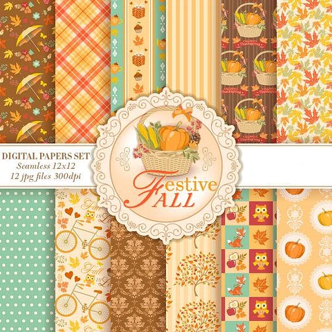 Kit Digital Papéis Festa Outono 