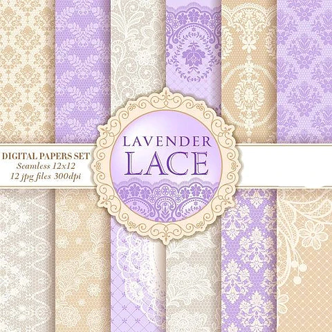 kit Digital Papéis Renda Mozi 