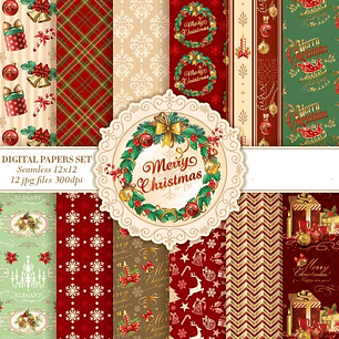 Kit Digital Papéis Natal