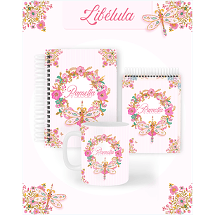 Arquivo Encadernação 2026 Libélula Floral - Pamella 