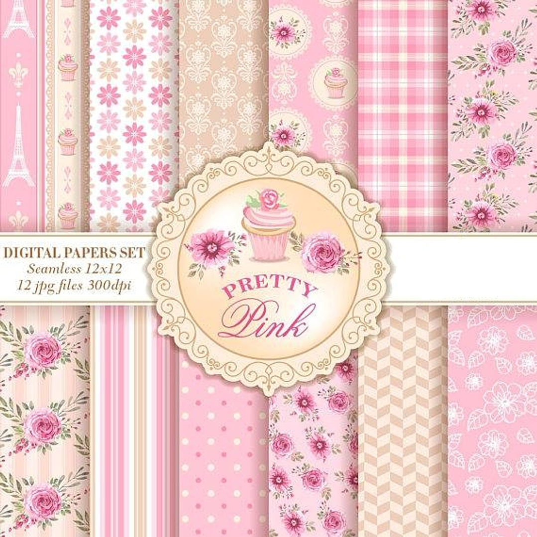 Kit Digital Papéis Muito Rosa  1