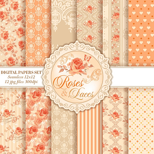 Kit Digital Rosas e Rendas 