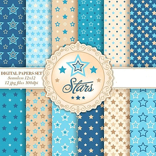 Kit Digital Papéis Estrelas