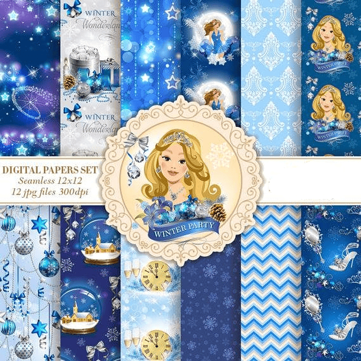 Kit Digital Papéis Festa de Inverno 1