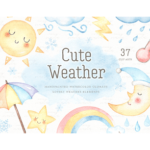 Kit Digital Clima do Tempo Fofo 