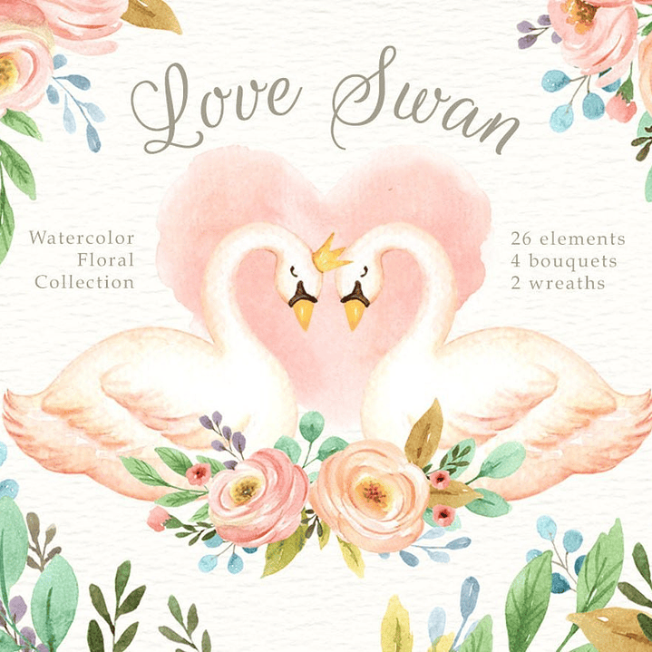 Kit Digital Amor Cisne  1