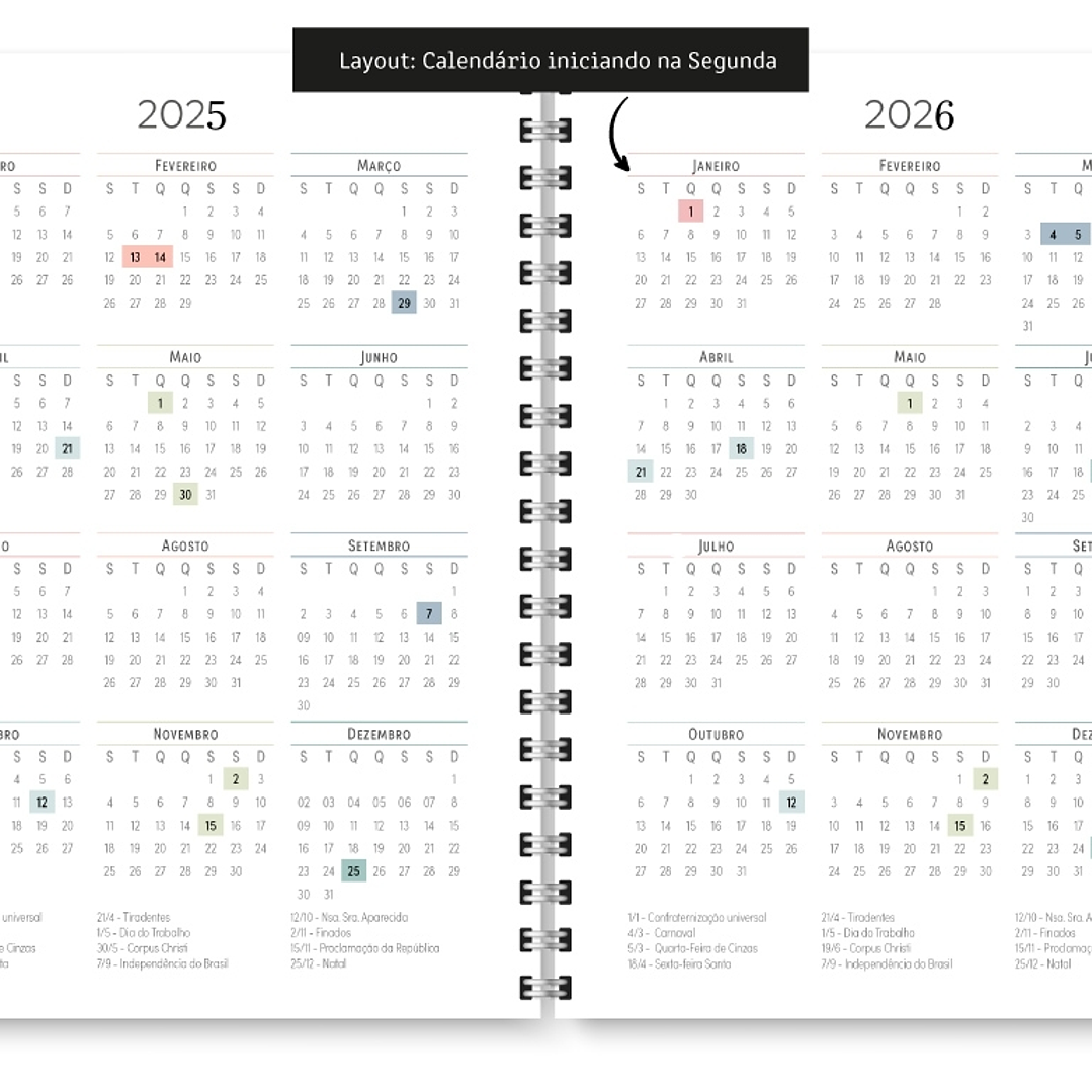 Arquivo Miolo Agenda Cores Não Datada 1DPP E 2DPP - TRILHA DE PAPEL 14