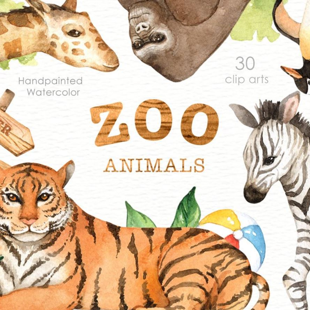 Kit Digital Safari Aquarelado 1