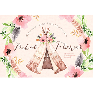 Kit Digital Tribal Flower
