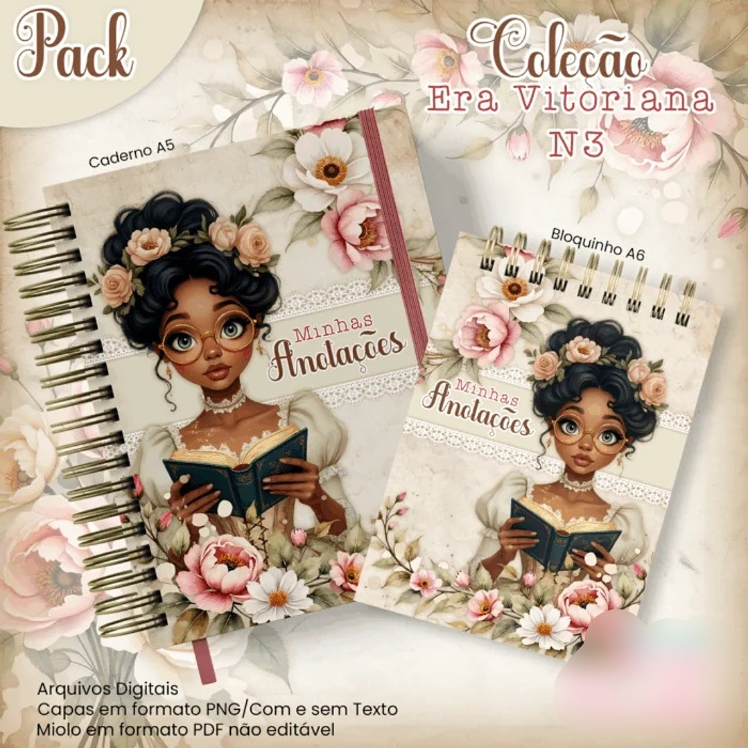 Arquivo Caderno + Bloquinho Era Vitoriana N3 - Jana Bicalho  1