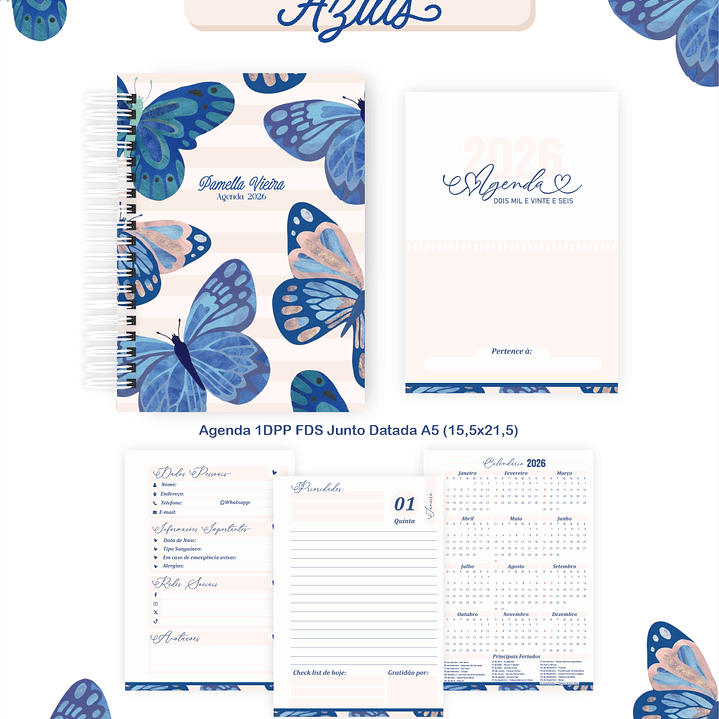 Arquivo Encadernação 2026 Borboletas Azuis - Pamella  4