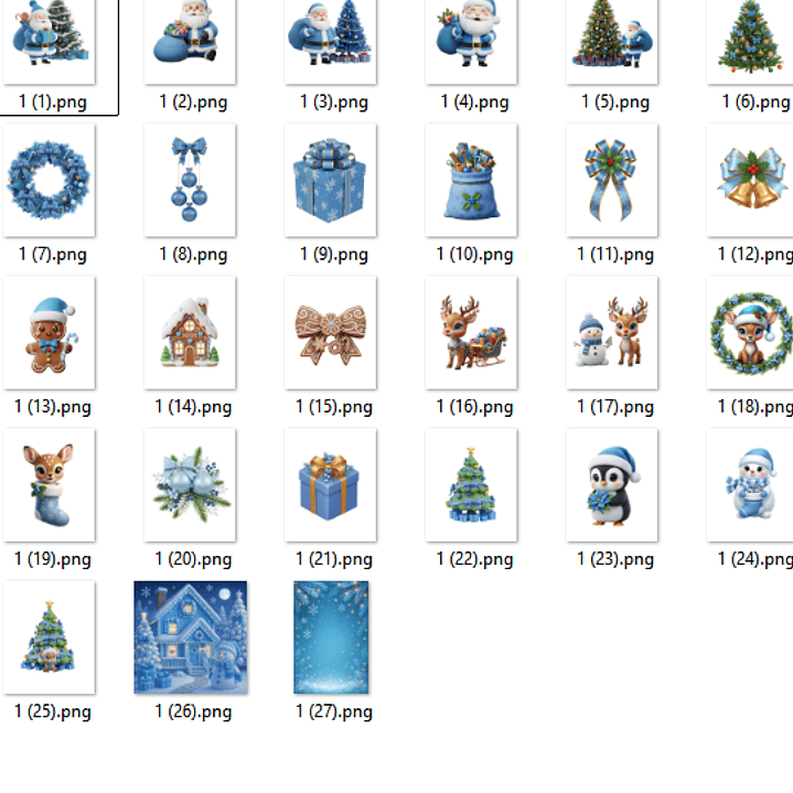 Kit Digital Natal Azul - MK Criativos  2