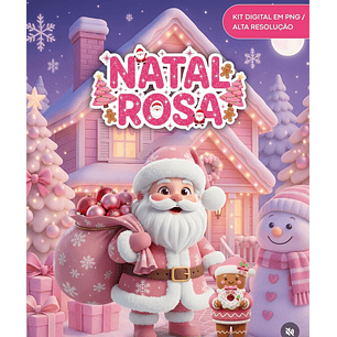 Kit Digital Natal Rosa - Mk Criativos 