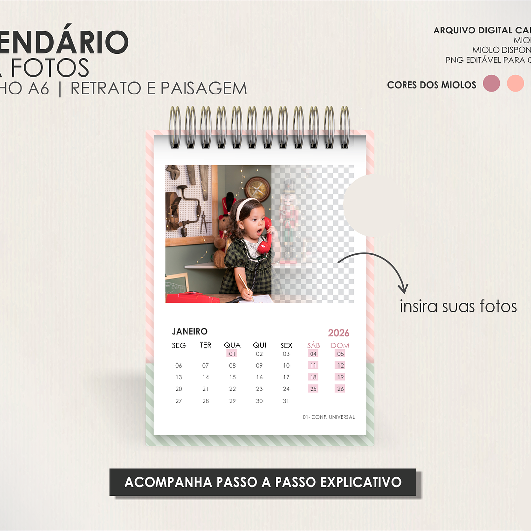 Arquivo Calendário para Fotos A6 2026 - Moldes da Lê 3