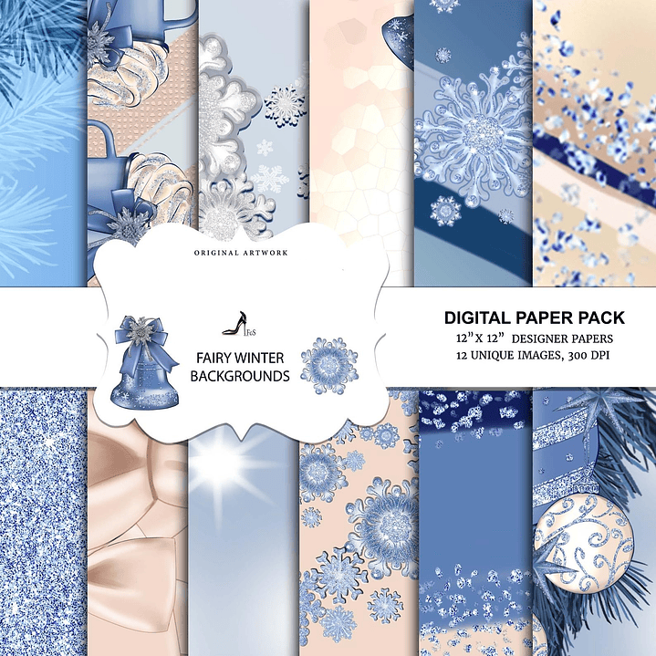 Kit Digital Papéis Fadas no Inverno  1