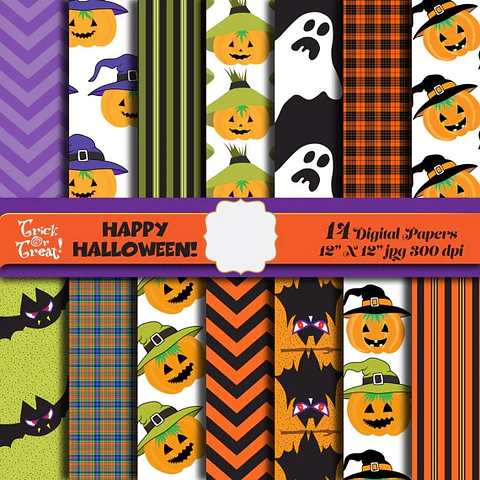 Kit Digital Papéis Halloween 