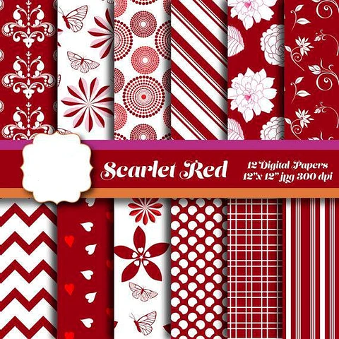 Kit Digital Papéis Pack Vermelho 
