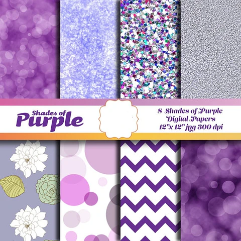 Kit Digital Papéis Lilás 