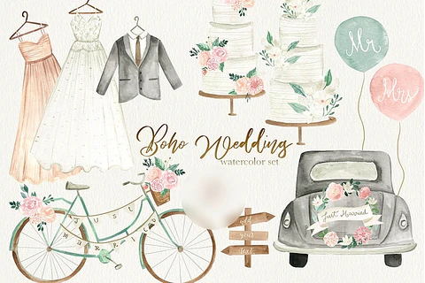 Kit Digital Casamento Boho 