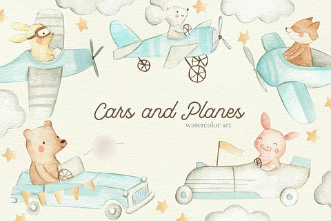 Kit Digital Animais Aviador e Motoristas